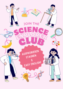 GTA Science Club Promotion Poster in Yellow and Teal Illustrative Style